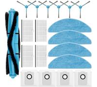 Kit Accesorios de Recambios para Cecotec Conga 8290 Immortal Ultra Power Home Genesis/X-Treme,1Cepillo Principal,6 Cepillos Laterales,4 filtros Hepa,4 paños para fregona Mopa,4 Bolsas