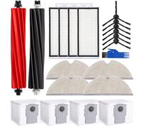Kit Accesorios Recambios para Roborock Q5 Pro+/Q5 Pro/Q8 Max+/Q8 Max Aspiradora, Repuestos para Roborock, 2 Cepillo Principal,4 Filtros HEPA, 4 Paños de Limpieza,6 Cepillos Laterales,4 Bolsa de Polvo