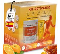 Kit Activate Plus - Colágeno Hidrolizado en Polvo con Ácido Hialurónico, Magnesio y Vitamina C 300g + Crema de Masaje Deportivo Apitox 60 ml - Colageno Hidrolizado Sabor Naranja - Prisma Natural