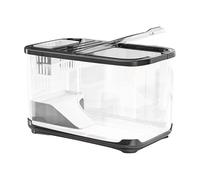 Kit Acuario - Acuario Inicial con Tapa ventilada, escaleras y decoración, hábitat acuático Completo | Apto para Tortugas, camarones, Plantas, Agua Salada, paisajismo y DIS