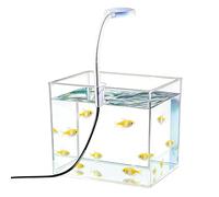 Kit acuario Betta - Acuario decorativo para peces pequeños, estructura de poliestireno, luz con clip USB incluido, accesorio práctico portátil | Peces Betta ideales para la decoración de la mesa de ca