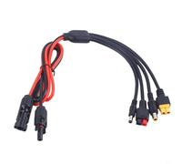 Kit adaptador de conector de panel solar 4 en 1 con cable de 12 AWG para XT60, DC5521, DC7909, compatible con EcoFlow, centrales eléctricas