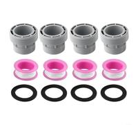 Kit adaptador de manguera de piscina resistente de 40 mm a 1.5 pulgadas para filtros sobre el suelo, incluyendo cinta de sellado y anillos para Intex para sistemas Coleman (paquete de 4)