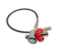 Kit adaptador de medidor de presión de buceo G5/8 a 7/8, escalas luminosas duales 6000/5000 PSI, manguera de acero inoxidable de 24 pulgadas para llenado de botellas de buceo (SFC044)