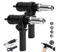 Kit Adaptador De Pistola Remachadora Eléctrica Profesional For Taladro - Remachadora Tuercas 4 Cabezas Con Agarre Ergonómico(2Pcs)