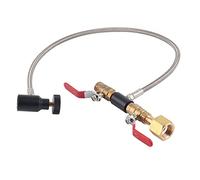 Kit adaptador de recarga de CO2 con manómetro, manguera de recarga de cilindro CGA-320, acero inoxidable de 36 pulgadas, 3000 psi, válvulas dobles de encendido/apagado para llenar (24 inches long