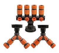 Kit adaptador de tanque IBC de 1000 litros, manguera de jardín de 2/4 vías, válvula de salida, accesorio for manguera de agua for tanque de agua al aire libre, jardín de 3/4 "y 1/2"(4Way S60 to 1/2")