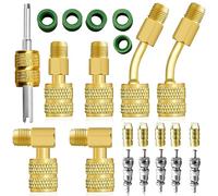 Kit Adaptador R410A, Adaptador Mini Split de 5/16 a 1/4, Adaptador de tubería de refrigerante R410A, Extractor de núcleo de válvula, Bomba de vacío Mini Split, refrigerante 410A para acondicionador