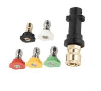 Kit Adaptadores Hidrolimpiadora para Precisa Kit Adaptadores(5 Nozzle) | Conexión hembra 1/4'', compatible para karcher para k2- para k7, para rápido, para versátil, para ajuste perfecto