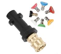 Kit Adaptadores Hidrolimpiadora para Precisa Kit Adaptadores(7 Nozzle) | Conexión hembra 1/4'', compatible para karcher para k2- para k7, para rápido, para versátil, para ajuste perfecto
