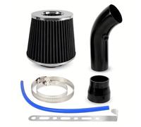 Kit admisión aire Filtro De Aire Con Cabeza Hongo 76mm Reacondicionado Para Coche, Tubo Entrada, Kit Aluminio Cono Frío(Negro)