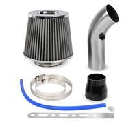 Kit admisión aire Filtro De Aire Con Cabeza Hongo 76mm Reacondicionado Para Coche, Tubo Entrada, Kit Aluminio Cono Frío(Silvery)
