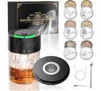 Kit Affumicatore Whisky Affumicatore Elettrico da Cocktail con 6 Schegge in Legno per Bevande, Liquore, Cocktail, Vino, accessori da Bar, Regalo per Uomo, Papà