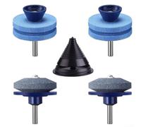 Kit Afilador Cortacésped, 4 Piezas, para Taladro(Blue) | Para cortar césped, para rápido y eficiente, para ideal jardineros, corindón fused, incluye balancín