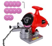 Kit Afilador Eléctrico de Motosierras, Afiladora de Cadenas de Escritorio con Botón de Ajuste de Posicionamiento de Cadena, Afiladora Portátil de Motosierras, Ángulo Ajustable de 0 a 35°