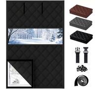 Kit Aislante Termico Ventanas, Acondicionamiento de Ventanas para el Invierno, Aislamiento Térmico para Ventanas, Cortinas Termicas Reutilizable para Ventanas de Viento y Ruido(Oscuro,95x185cm)