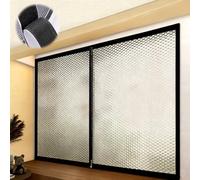 Kit Aislante Termico Ventanas Invierno, 70 80 90 100 110 120cm Cortinas Termicas for Ventanas de Aislamiento, Reutilizable, Protección contra El Frío, con Cremallera(180cm W x 80cm H)