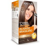 Kit Alisado Brasileño Kativa - Alisado Profesional Sin Formol en Casa, Cabello Liso, Suave y Brillante hasta 12 Semanas