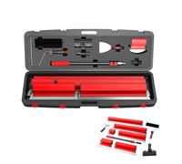 Kit Alisado Tablaroca, 6 Cuchillas Inox, Mango Ajustable, Estuche Robusto para Aplicación Masilla, Acabados Muros, Trabajos Interiores, Albañilería, Renovación(Red)