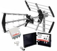 Kit Antena 15dB + Amplificador 40dB + Fuente de alimentación de 2 Salidas + Conexiones