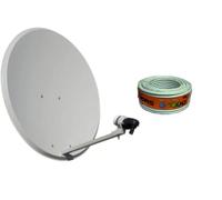 Kit Antena PARABOLICA 60cm Marca Tecnovoz+ Rollo 20m TELEVES + LNB Illusion