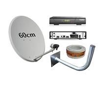 Kit Antena PARABOLICA 60CM TECNOVOZ + Receptor SATELITE V I A R K Sat