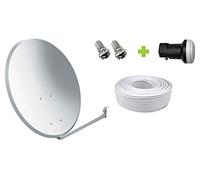 Kit Antena Parabólica GI 60 cm + LNB + 20m Cable coaxial