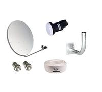 Kit Antena Parabólica GI 60 cm + LNB + Soporte + 20m Cable coaxial
