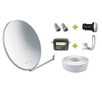 Kit Antena Parabólica GI 60 cm + LNB + Soporte + 20m Cable coaxial + Localizador