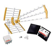 Kit Antena TV TECATEL 18 dB + Amplificador 40 dB + Fuente Alimentación 2 Salidas + Conexiones + 20m Cable