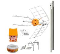 Kit Antena TV TELEVES 5G + Amplificador + Fuente + 2X Mastíl 1m