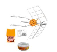 Kit Antena TV TELEVES 5G Mod 2027 + Amplificador + Fuente Alimentación + Cable 20m