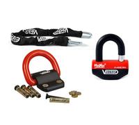 Kit Antirrobo - MiniMax+ Candado de disco Ø16mm + Cadena Ø13mm / 1,3m + Anclaje Ø22mm