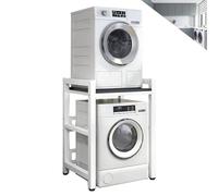 Kit apilable portátil para Secadora con Altura Regulable, Apto para Lavadora, Secadora y lavavajillas, con Rejilla de Almacenamiento, Capacidad de Carga de 400 kg.