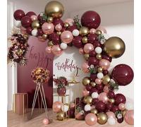 Kit Arco Globos Burdeos, 116 Piezas Guirnalda Globos Rojo Vino Con Confeti para Cumpleaños, Día San Valentín, Boda, Compromiso, Baby Shower y Aniversario Decoración Fiesta