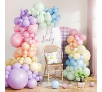 Kit Arco Globos Color Pastel, 115pc Guirnalda Globos Arcoíris Pastel con Globo Azul Rosa Verde Morado Amarillo Naranja Macarrón para Decoracion Cumpleaño Niña Niño Baby Shower Dia Del Niño Fiesta Boda
