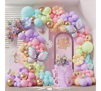 Kit Arco Globos Mariposa, 115piezas Oro Rosa Decoración Cumpleaños Niña, Mariposa Globos Aluminio Cumpleaños para Fiesta Cumpleaños Niñas