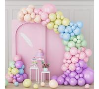 Kit Arco Globos Pastel, 164 Piezas Macaron Rosa Púrpura Azul Amarillo Verde Naranja Juego Guirnaldas Globos, Kit Bricolaje Globos Arcoíris Para Niño Fiesta Cumpleaños Boda Aniversarios Baby Shower