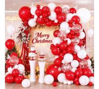 Kit Arco Globos Rojo Blanco | Globos de helio de tamaño mixto, color blanco y rojo, para niñas y mujeres, cumpleaños, boda, aniversario