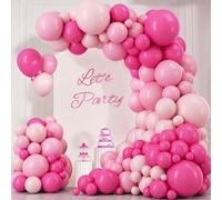 Kit Arco Globos Rosa, 112 Piezas Guirnalda de Globos Rosa Caliente Pastel Baby, 18 12 10 5 pulgadas Globo de Fiesta para Cumpleaños Boda Baby Shower San Valentin Princesa Decoracion