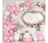 Kit Arco Globos Rosa Blanco, 93 Pcs Guirnalda de Globos Blanco y Rosa Chiaro Globos Deco, Arco de Globo Deco para Adultos y Niños para Cumpleaños Baby Shower Bodas Aniversario (blanco rosado)