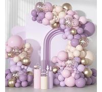Kit Arco Globos Rosa y Morado, 115pcs Guirnalda Arco Globos Morada Rosa y Oro, Decoracion Para Cumpleaños Baby Shower Birthday Girl Bautizo Revelación De Género Bebe Comunion Dia De La Madre
