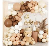Kit Arco para Globos Marrón, 100pcs Globos de Cumpleaños con Globos Blancos Marrón Beige,Guirnalda de Globos Helio para Decoracion Cumpleaños, Baby Shower Decoración, Boda, Decoracion Fiesta