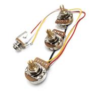Kit Arnés Precableado Kit de cableado precableado para bajo eje de cobre potenciómetro de 250 K 2 volúmenes 1 tono pieza de repuesto(1 Pcs)