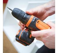 Kit atornillador sin cable - 12V - BLACK+DECKER - BDCDD12KB-QW - 2 baterías - cargador - estuche
