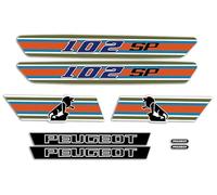 Kit Autoadhesivos 102 SP para decorar tu moto Peugeot como en la época (azul)