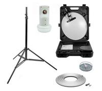 KIT AUTOCARAVANA Parabólica 35 CM + Trípode + LNB + Cable 10M + Brújula