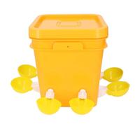 Kit Automático de Pollo Waterer de Asiento bajo -Agua de Agua de Agua para Pollo Belgogel -Gans, Material de Plástico Duradero, Ideal para Grandes Granjas y Pequeños Criadores (Tazas de agua amarilla)