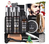 Kit Barba Hombre Cuidado 12 En 1 Con Maquina Afeitar Barba Aceite Barba Cepillo Barba Aceite Para Barba Hombre Champu Barba Peine Barba Balsamo Barba,100% Natural, Regalos Para Hombre