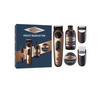 Kit Barba Hombre King C. Gillette, Recortadora Pro + Mini Gel y Bálsamo